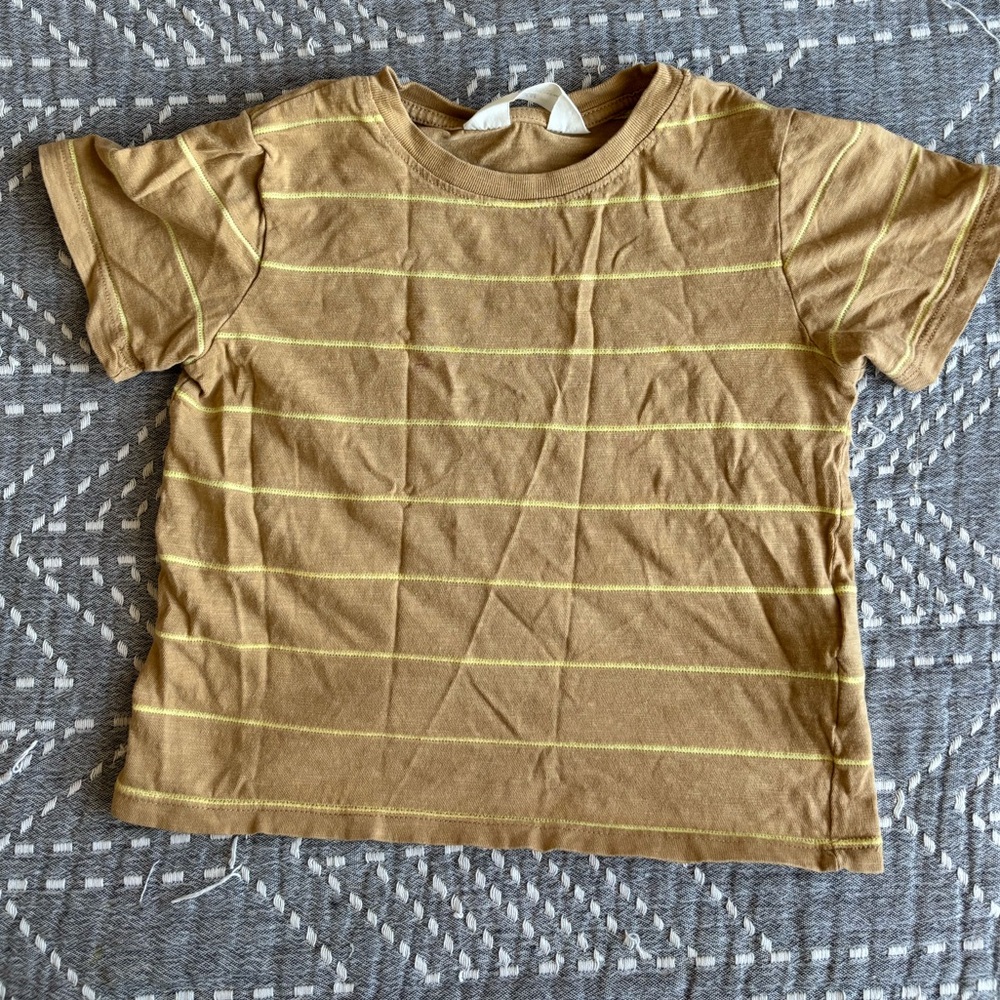 H&M Kids Brown and Yellow Striped Tee
